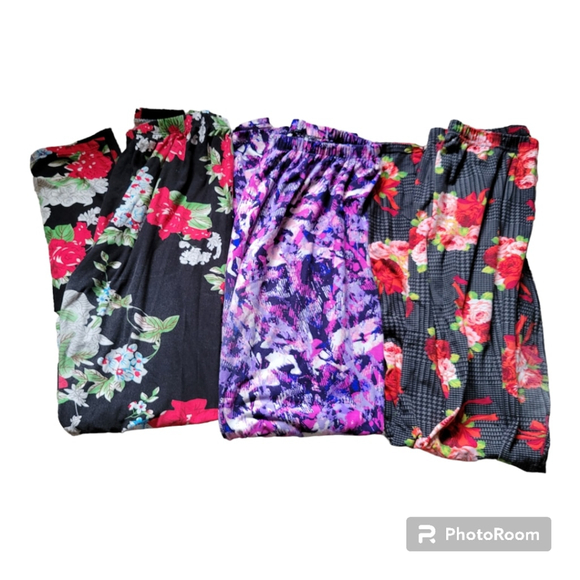 Pants - Plus Size Women's Print Legging Set - 3PCS
